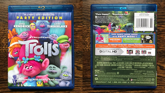 Trolls (2016) Party Edition Blu-ray + DVD + Digital HD + UltraViolet Review